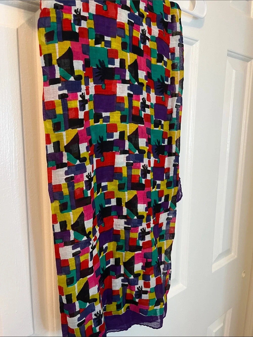 Vintage Putumayo Square Scarf Colorful Pattern